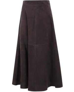 Rohe A Line Suede Skirt - Black