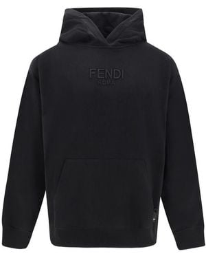 Fendi Logoed Hoodie - Blue