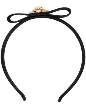 Versace Gianni Ribbon Satin Headband Accessories - Black