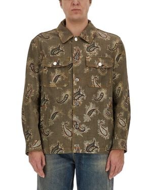 Etro Oversized Paisley Print Shirt - Brown