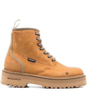 Woolrich Leather Lace Up Boots - Brown