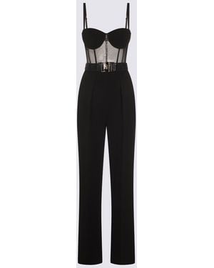ワンピース ELISABETTA FRANCHI Jumpsuit with sholder pads and leather Elisabetta Franchi Jumpsuit with shoulder pads and leather