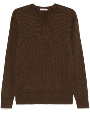 The Row Cashmere Blend V-Necked Jumper - Brown