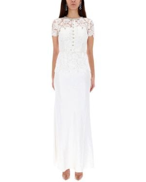 Self-Portrait Long Lace Dress - White