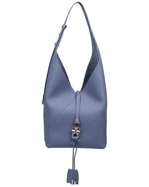 Ferragamo Soft Leather Hobo Bag - Blue