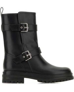 Gianvito Rossi Leather Thiago Ankle Boots - Black