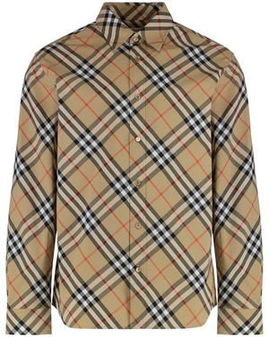 Burberry Check Cotton Shirt - Gray