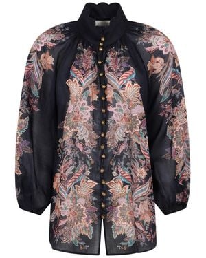 Zimmermann Rhiannon Billow Ramie Blouse - Black