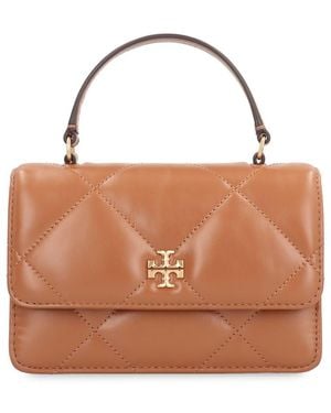 Tory Burch Kira Leather Wallet On Chain - Brown