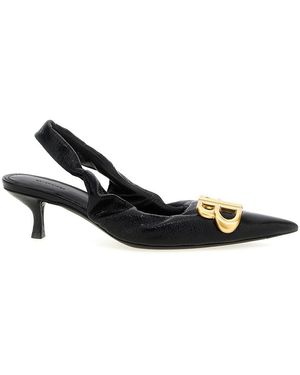 Balenciaga Monaco 50Mm Slingback Court Shoes - Black