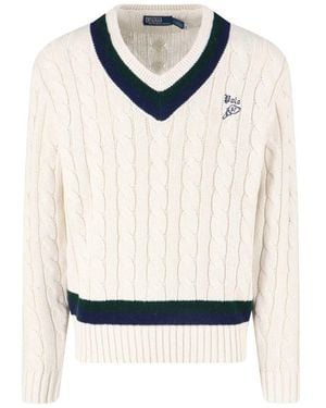 Polo Ralph Lauren Cricket Cable Sweater - White