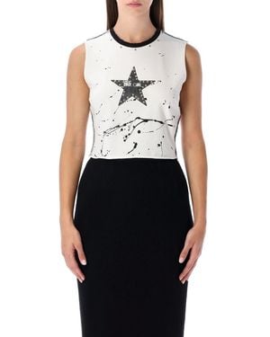 Dolce & Gabbana Printed Slleveless Top - Black