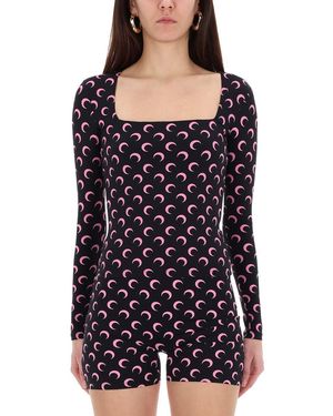 Marine Serre Long-sleeved Top - Blue