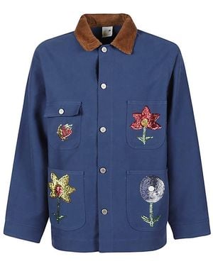 Sky High Farm Embroidered Denim Jacket - Blue
