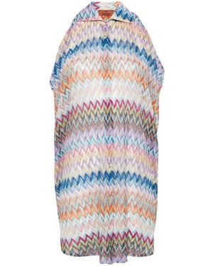 Missoni Zigzag Pattern Oversized Shirt - Blue