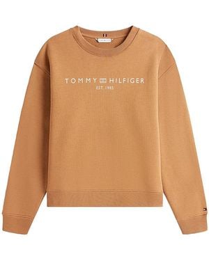 Tommy Hilfiger Logo Crewneck Sweatshirt - Natural