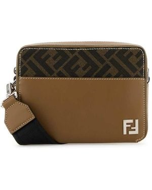 Fendi 'Camera Case Organizer Squared Ff' Crossbody Bag - Brown