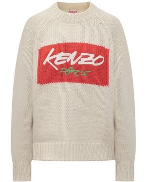 KENZO Ivory Sweater With Logo - White