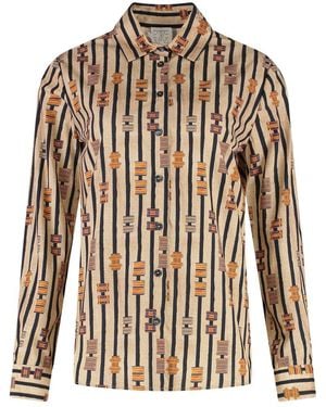 Stella Jean Printed Cotton Shirt - Natural