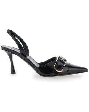 Givenchy 'voyou' Black Slingback Pumps With A Buckle In Patent Leather Woman