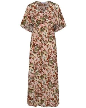 MARINELLA PICCINNO Lucia Printed Silk Dress - Natural