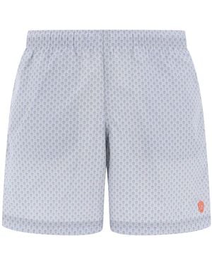 McQueen "dots Skull" Swimshorts - Blue