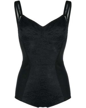 Dolce & Gabbana Floral Bodysuit - Black