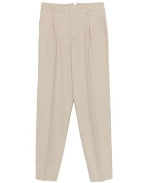 Cellar Door Beverly Pleated Wool Trousers - Natural