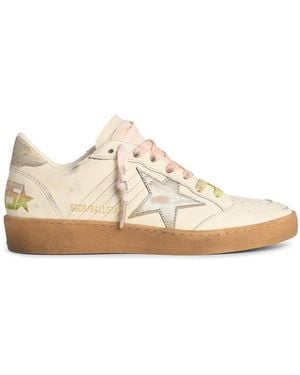 Golden Goose 'Ball-Star' Leather Sneakers - Natural