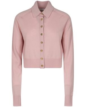 Sportmax Soft Fit Wool Cropped Cardigan - Pink