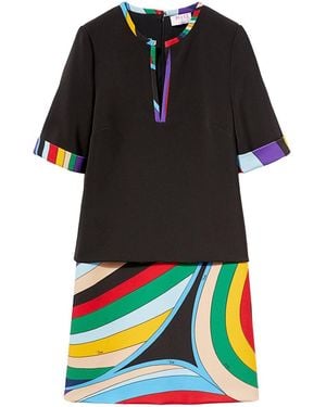 Emilio Pucci Iride Print Polyester Mini Dress - Black