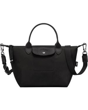 Longchamp Nylon Leather-Trimmed Tote Bag - Black