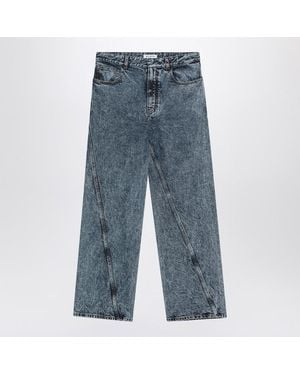 Alaïa Twisted Stonewashed Denim Jeans - Blue