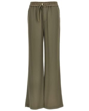 Ami Paris Wide Leg Pants With Adjustable Strap - Green