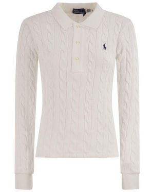 Polo Ralph Lauren Plaited Cotton Polo Shirt - White