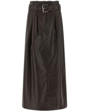 ROTATE BIRGER CHRISTENSEN 'Midi Paper Waist' Skirt - Black
