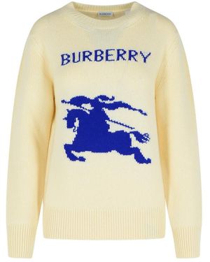 Burberry Cream Wool Blend Montgomery in Natural | Lyst