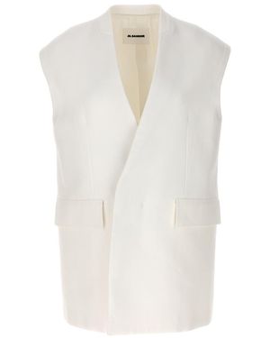 Jil Sander Oversize Tailored Vest - White