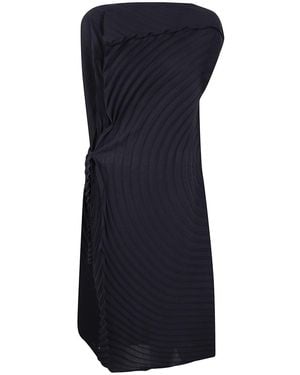 Issey Miyake "paper Bag Pleats" Dress Clothing - Blue