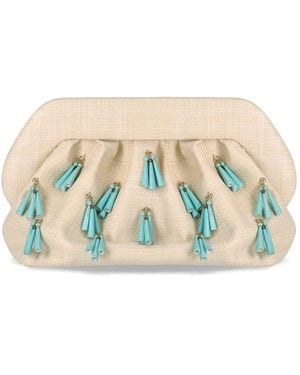 THEMOIRÈ Bios Paper Fringe Butter Clutch Bag - Natural
