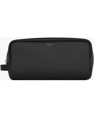 Saint Laurent Paris Leather Pouch - Black