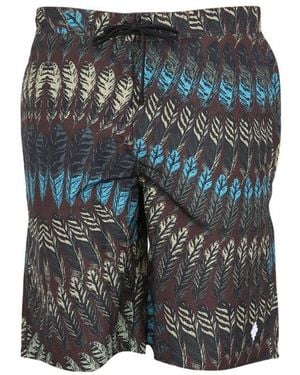 Marcelo Burlon Logo Print Boxer Swimsuit - Grey