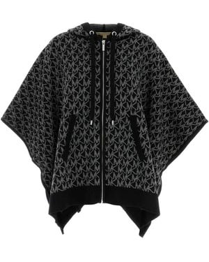 ポンチョ・ケープ Michael Kors Embroidered wool blend poncho Reversible Logo Wool Blend Poncho | Michael Kors [US]