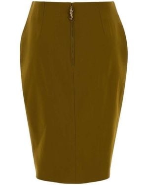 Saint Laurent Pistachio Stretch Viscose Blend Skirt - Green