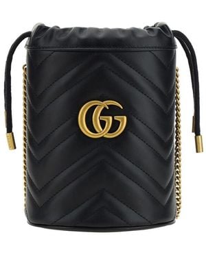 ショルダーバッグ・ポシェット GUCCI - BUCKET BAG ショルダーバッグ・ポシェット GUCCI BLACK LEATHER BUCKET