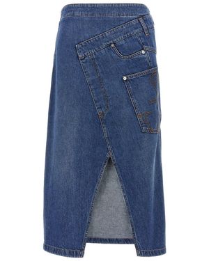 JW Anderson Twisted Midi' Skirt - Blue