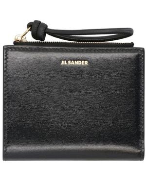Jil Sander Giro Mini Leather Wallet - Black