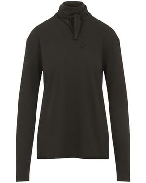 SALE☆LEMAIRE / 長袖コットンリネンジャージーTシャツ LEMAIRE ジャージー Tシャツ | ブラック | FARFETCH JP