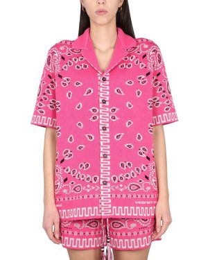Alanui Bandana Print Shirt With Classic Collar - Pink