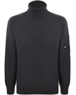 C.P. Company Wool Blend Turtleneck - Blue